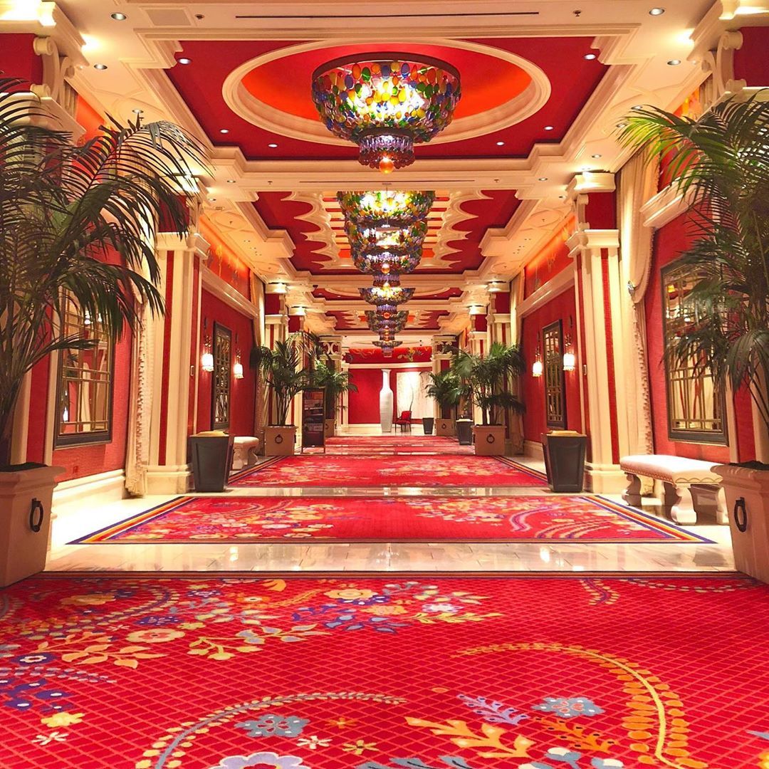 Elegant casino hotel lobby interior