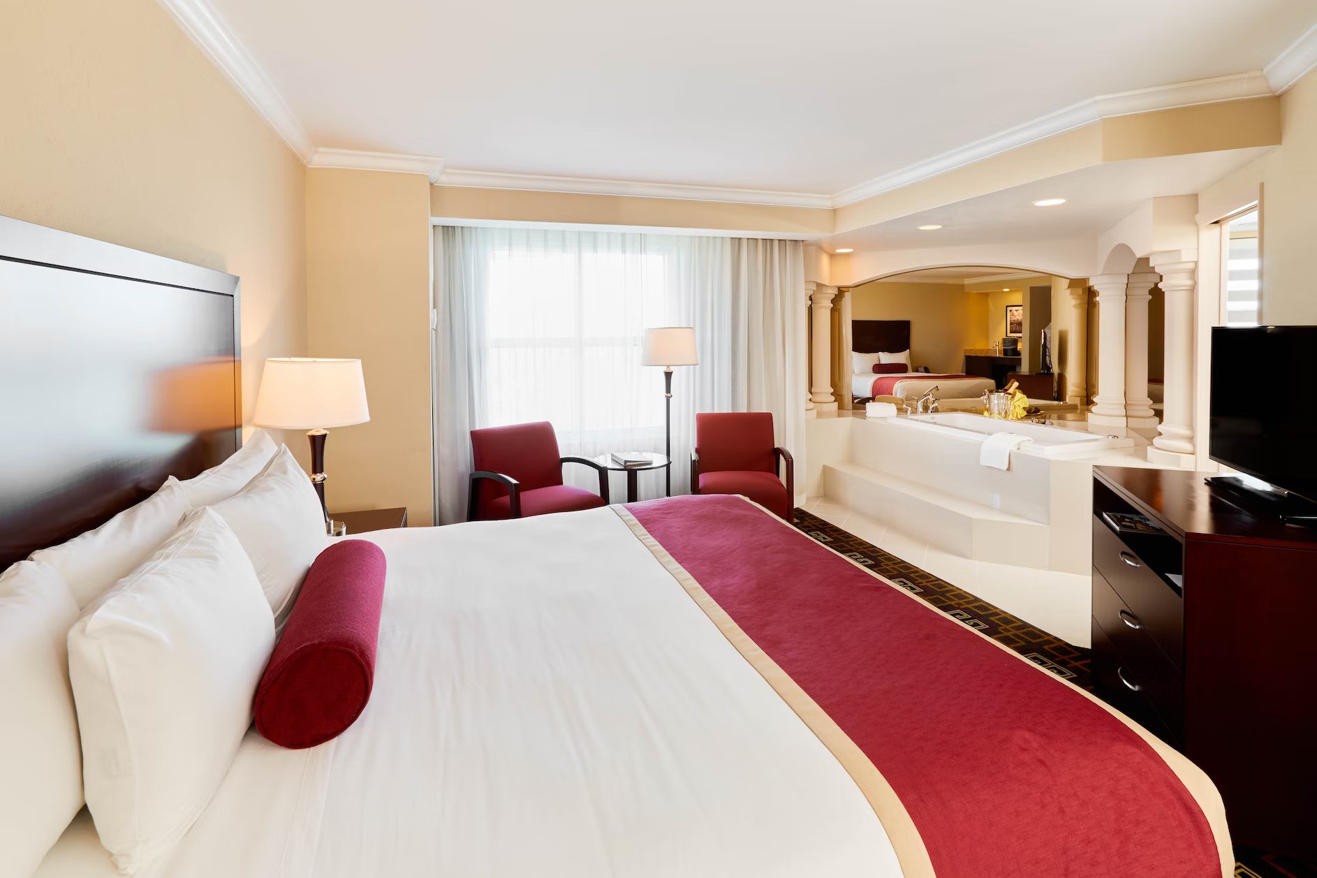 Suite-style casino hotel with spacious calm interiors